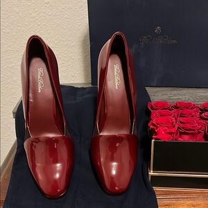 Brooks Brothers Elegant Red Stiletto Heels Glossy Finish Sz 8.5M